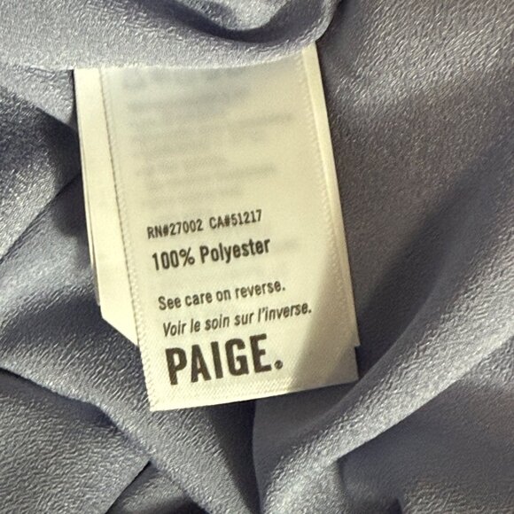 Paige Kiarra Dress Womens L Salt Blue Ruffle Tie Waist Sleeveless Midi - Picture 4 of 4